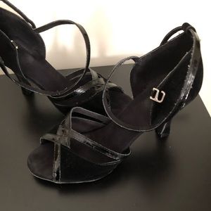 Black Latin Dance Salsa Ballroom Heels